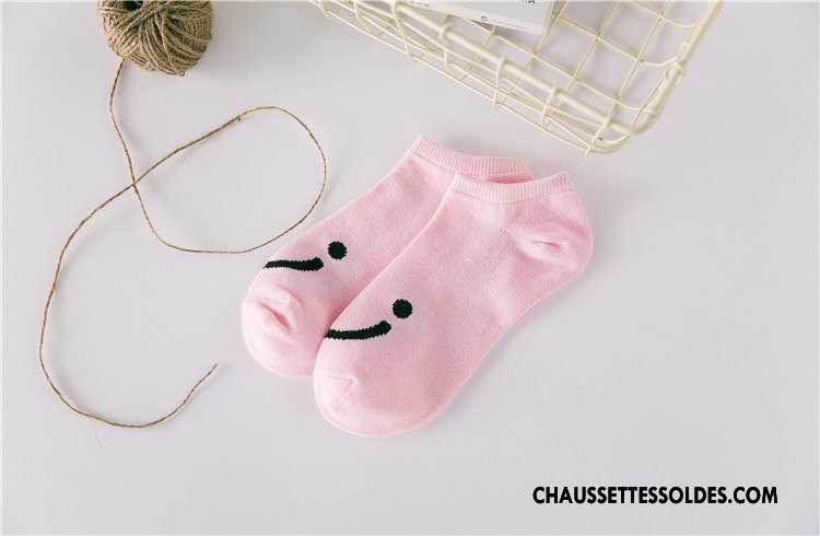 Chaussette Basse Femme Été Souriant Le Nouveau Chaussette Basse Coupée Printemps Chaussette Courte Rose