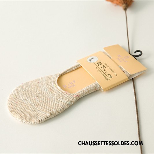 Chaussette Basse Femme Été Yarn Antidérapant Style Chaud Silicone Bambou Coloré