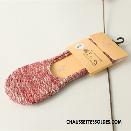 Chaussette Basse Femme Été Yarn Antidérapant Style Chaud Silicone Bambou Coloré