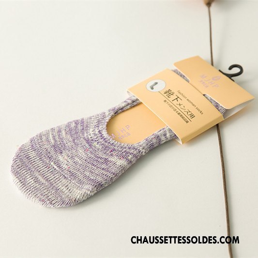 Chaussette Basse Femme Été Yarn Antidérapant Style Chaud Silicone Bambou Coloré