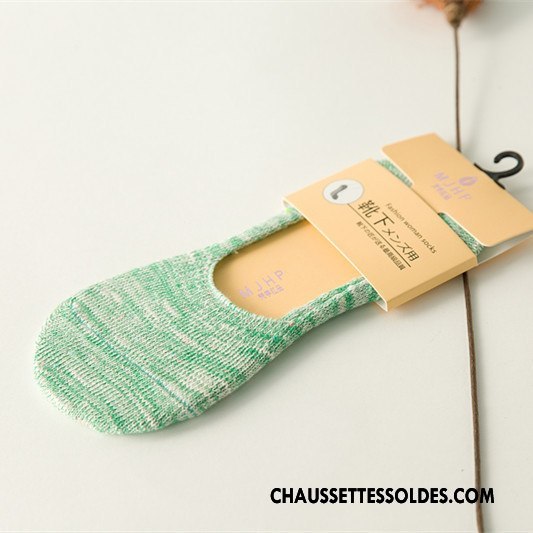 Chaussette Basse Femme Été Yarn Antidérapant Style Chaud Silicone Bambou Coloré