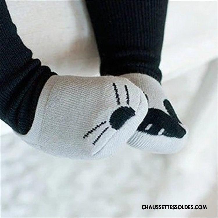 Chaussette Basse Fille Antidérapant Bébé Coton Petit Dimensionnel Dessin Animé Rose