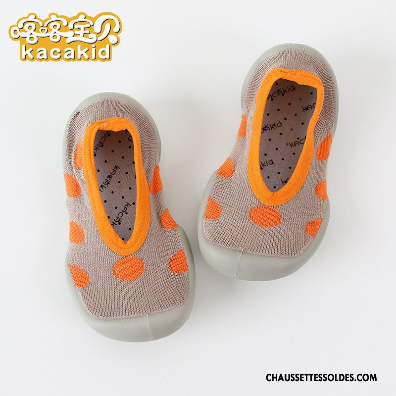 Chaussette Basse Fille Antidérapant Semelle Doux Chaussette Basse Coupée Enfant Bébé Intérieur Rouge