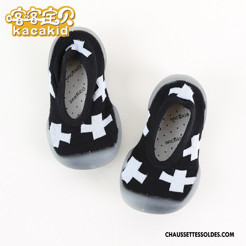 Chaussette Basse Fille Antidérapant Semelle Doux Chaussette Basse Coupée Enfant Bébé Intérieur Rouge