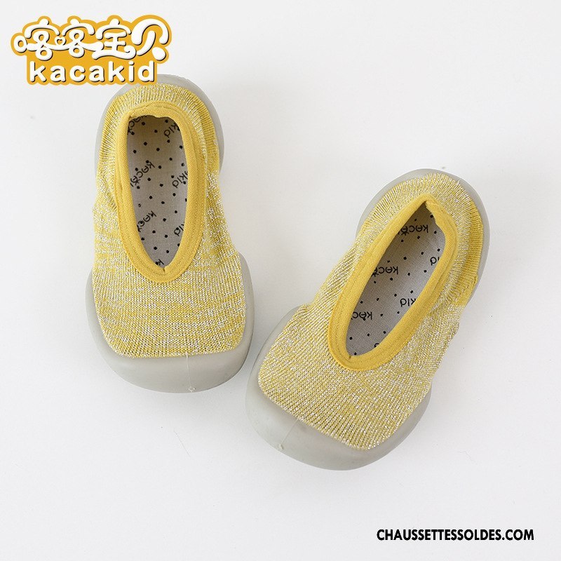 Chaussette Basse Fille Antidérapant Semelle Doux Chaussette Basse Coupée Enfant Bébé Intérieur Rouge