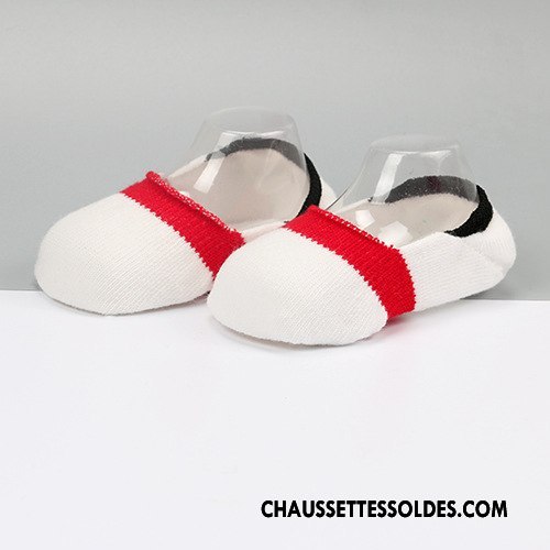 Chaussette Basse Fille Bébé Chaussette Basse Coupée Enfant Printemps Été Antidérapant Blanc