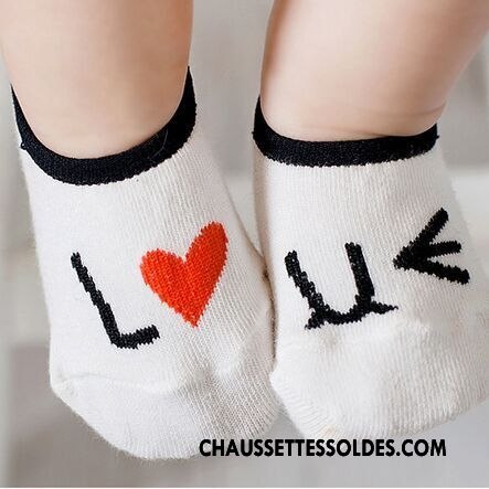 Chaussette Basse Fille Enfant Antidérapant Chaussette Basse Coupée Petit Milieu Bébé Blanc