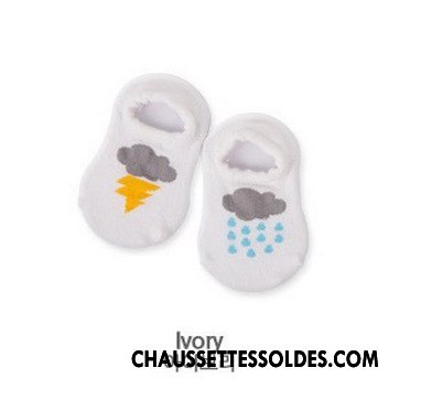 Chaussette Basse Fille Enfant Antidérapant Chaussette Basse Coupée Petit Milieu Bébé Blanc