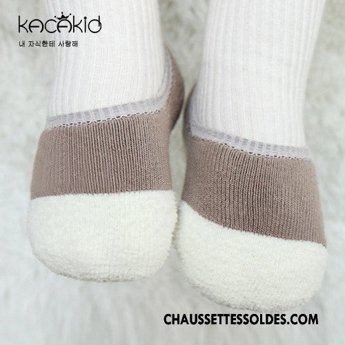 Chaussette Basse Fille Enfant Bébé Terry Renforcé Homme Antidérapant Gris