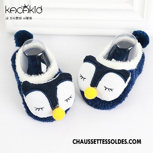 Chaussette Basse Fille Enfant Plume Yarn Bébé Dessin Animé Dimensionnel Bleu