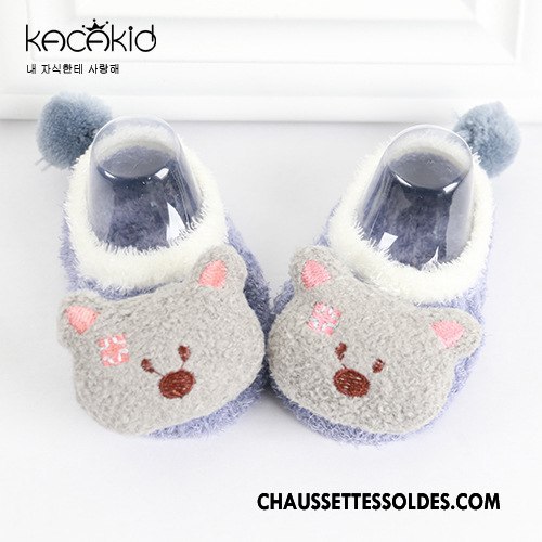 Chaussette Basse Fille Enfant Plume Yarn Bébé Dessin Animé Dimensionnel Bleu