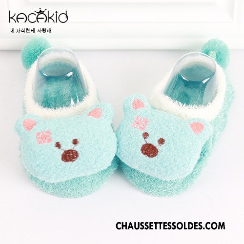 Chaussette Basse Fille Enfant Plume Yarn Bébé Dessin Animé Dimensionnel Bleu