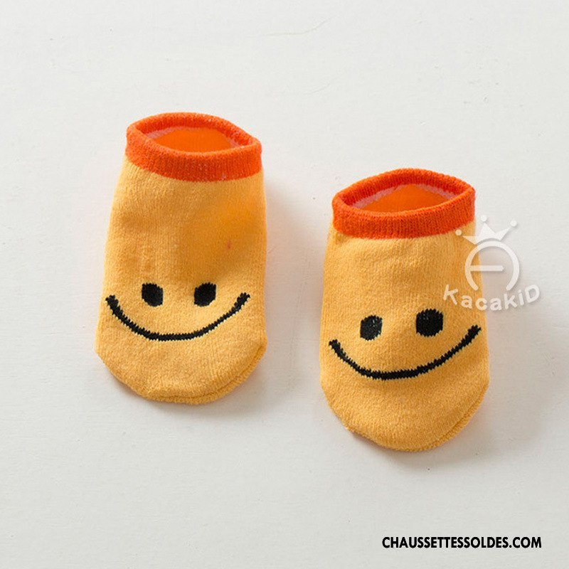 Chaussette Basse Fille Hiver L'automne Enfant Chaussette Courte Terry Charmant Orange