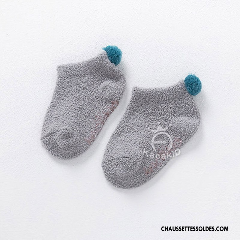 Chaussette Basse Fille Le Nouveau Antidérapant Chaussette Courte Hiver Femme Enfant Rose