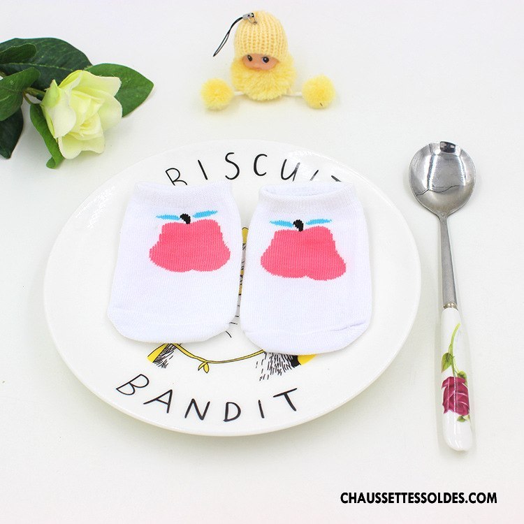 Chaussette Basse Fille Légère Été Bébé Antidérapant Enfant Femme Blanc