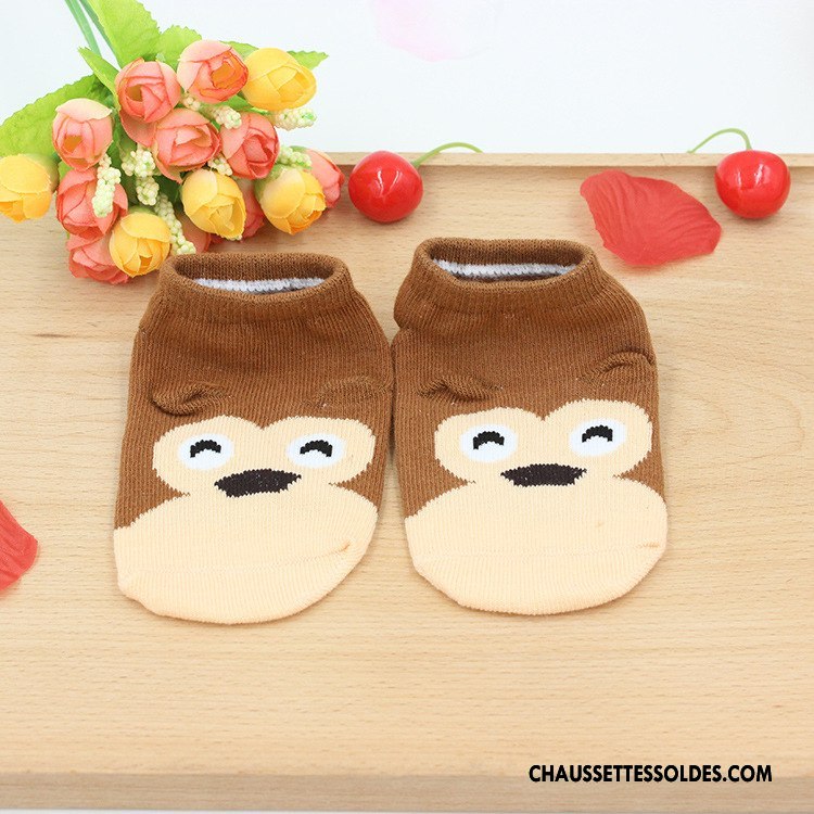 Chaussette Basse Fille Légère Été Bébé Antidérapant Enfant Femme Blanc