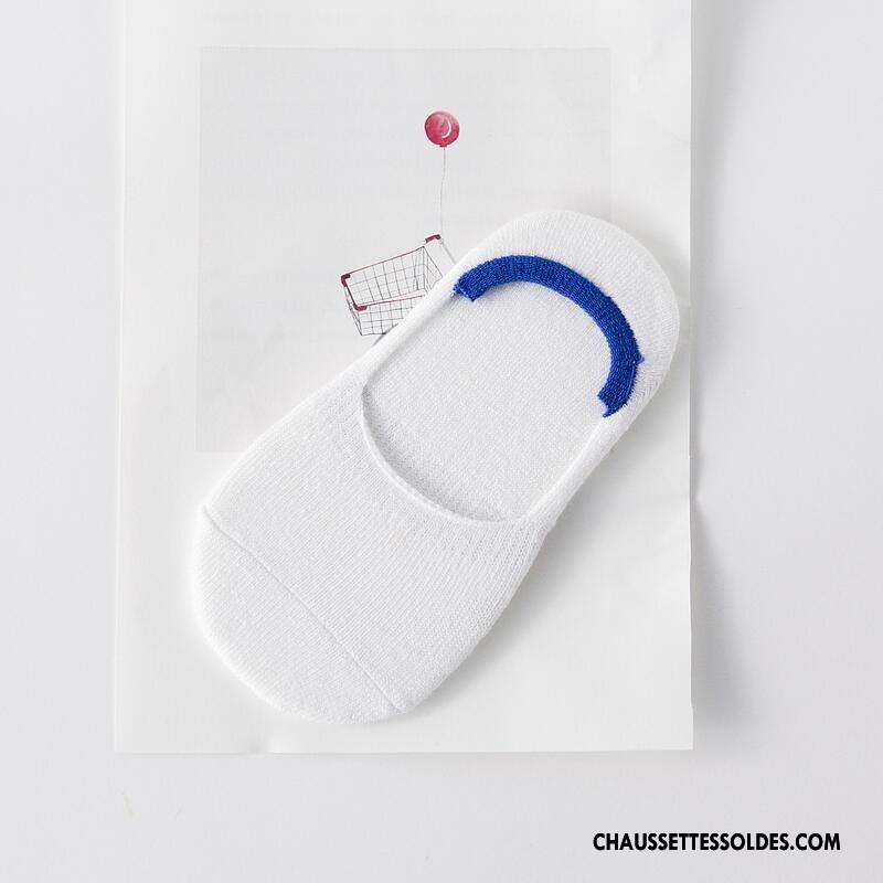 Chaussette Basse Fille Matelassé Enfant Silicone Été Coton Bio Invisible Couleurs De Bonbons Bleu