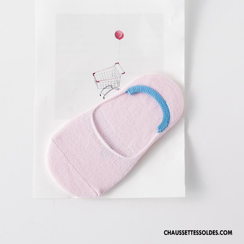 Chaussette Basse Fille Matelassé Enfant Silicone Été Coton Bio Invisible Couleurs De Bonbons Bleu