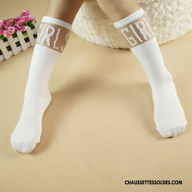 Chaussette Basse Fille Mince Dessin Animé Coton Haute Enfant Femme Noir