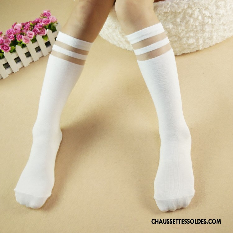 Chaussette Basse Fille Mince Dessin Animé Coton Haute Enfant Femme Noir