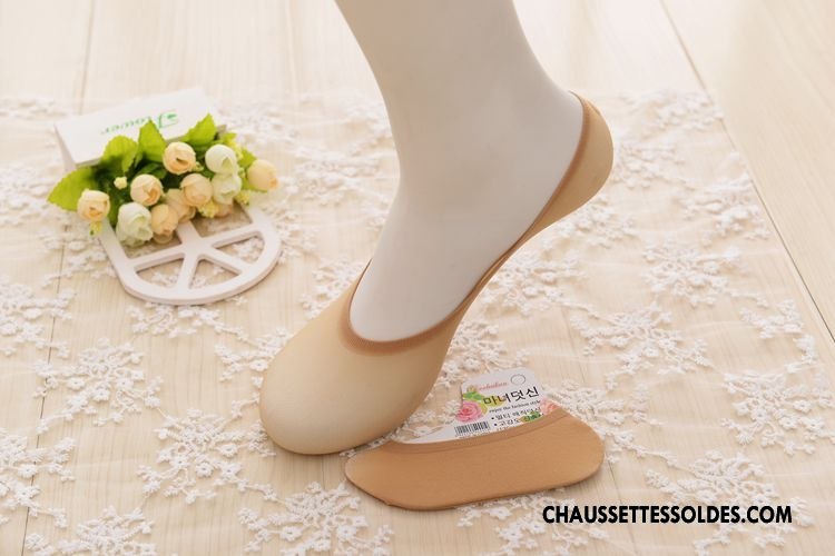 Chaussette Basse Fille Silicone Chaussette Basse Coupée Invisible Bébé Enfant Été Couleurs De Bonbons Or Clair