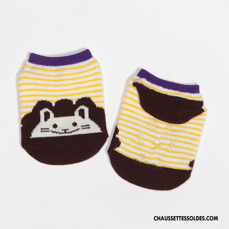 Chaussette Basse Fille Été Dessin Animé Chaussette Basse Coupée Le Nouveau Bébé Mince Jaune