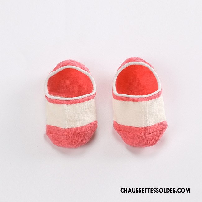 Chaussette Basse Fille Été Invisible Le Nouveau Coton Bio Courte Antidérapant Couleurs Mixtes Jaune