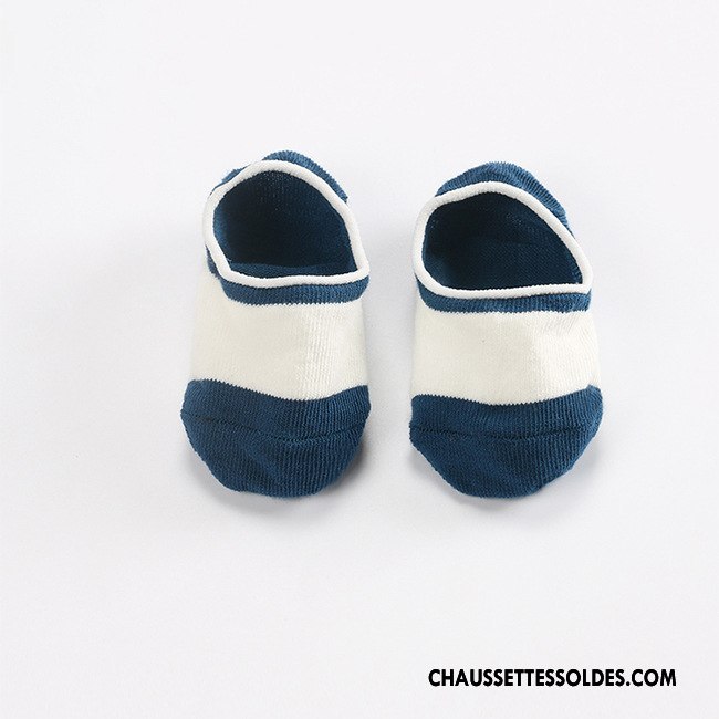 Chaussette Basse Fille Été Invisible Le Nouveau Coton Bio Courte Antidérapant Couleurs Mixtes Jaune
