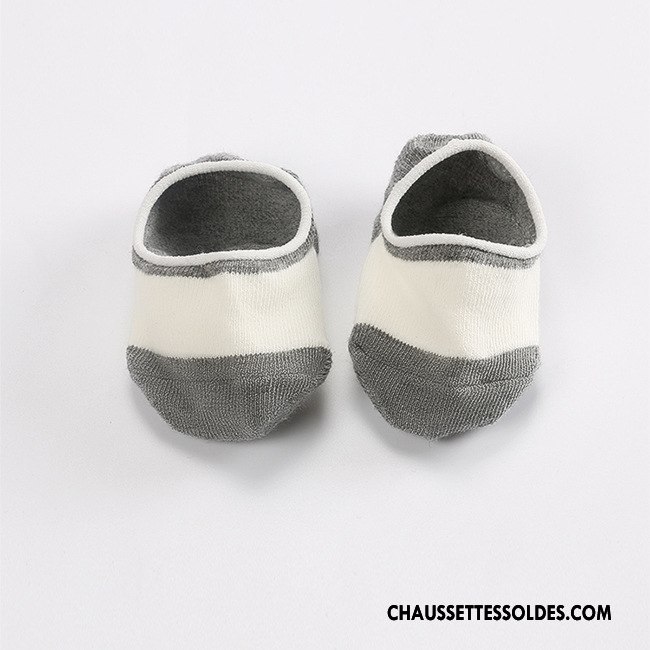 Chaussette Basse Fille Été Invisible Le Nouveau Coton Bio Courte Antidérapant Couleurs Mixtes Jaune
