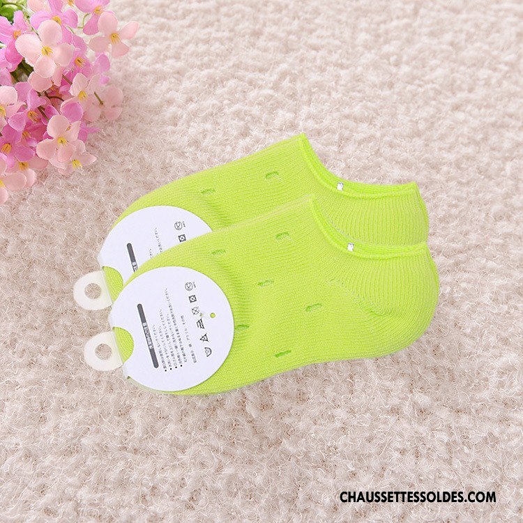 Chaussette Basse Fille Été Manuel Homme Chaussette Basse Coupée Invisible Mouvement Couleurs De Bonbons Vert