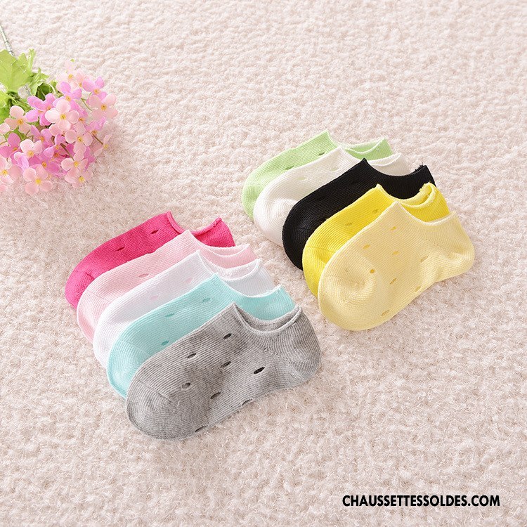 Chaussette Basse Fille Été Manuel Homme Chaussette Basse Coupée Invisible Mouvement Couleurs De Bonbons Vert