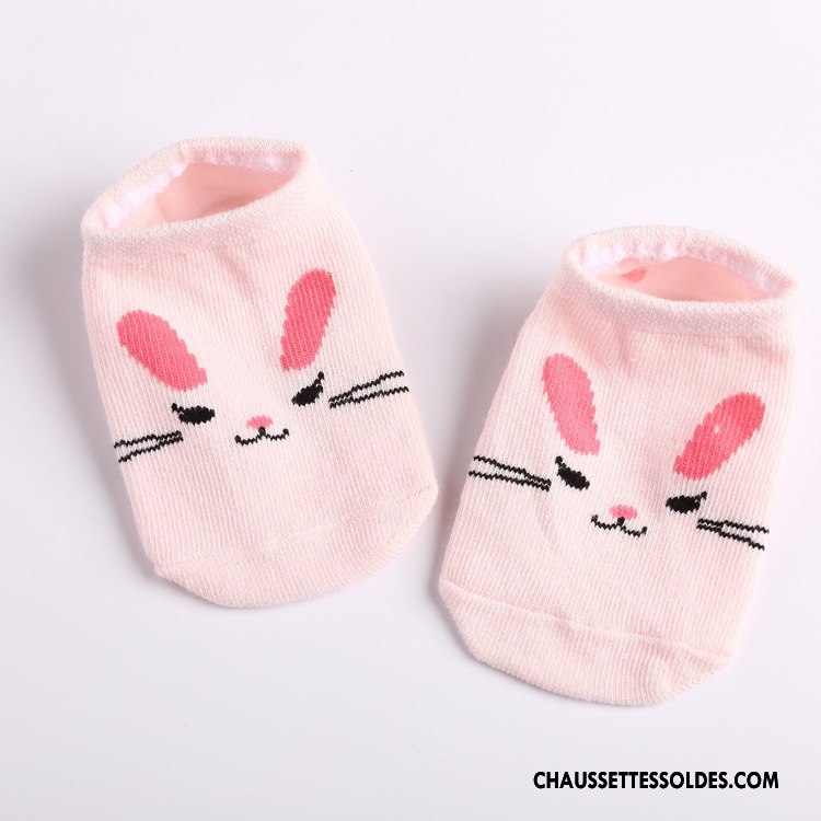 Chaussette Basse Garçon Antidérapant Bébé Chaussette Basse Coupée Invisible Rose Clair