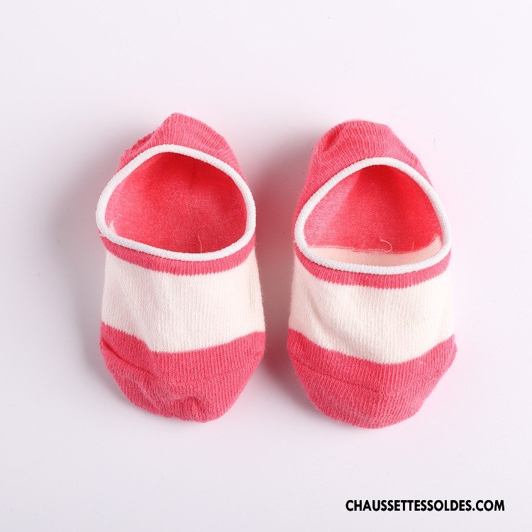 Chaussette Basse Garçon Antidérapant Bébé Chaussette Basse Coupée Invisible Rose Clair