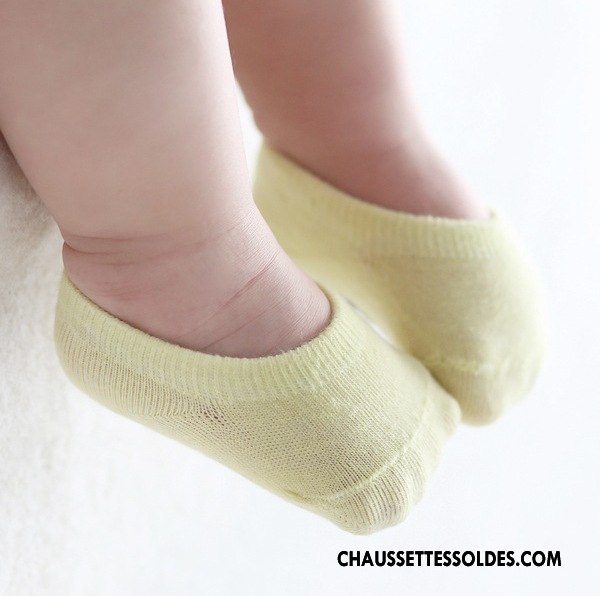 Chaussette Basse Garçon Bébé Invisible Chaussette Basse Coupée Enfant Antidérapant Courte Coloré Rose