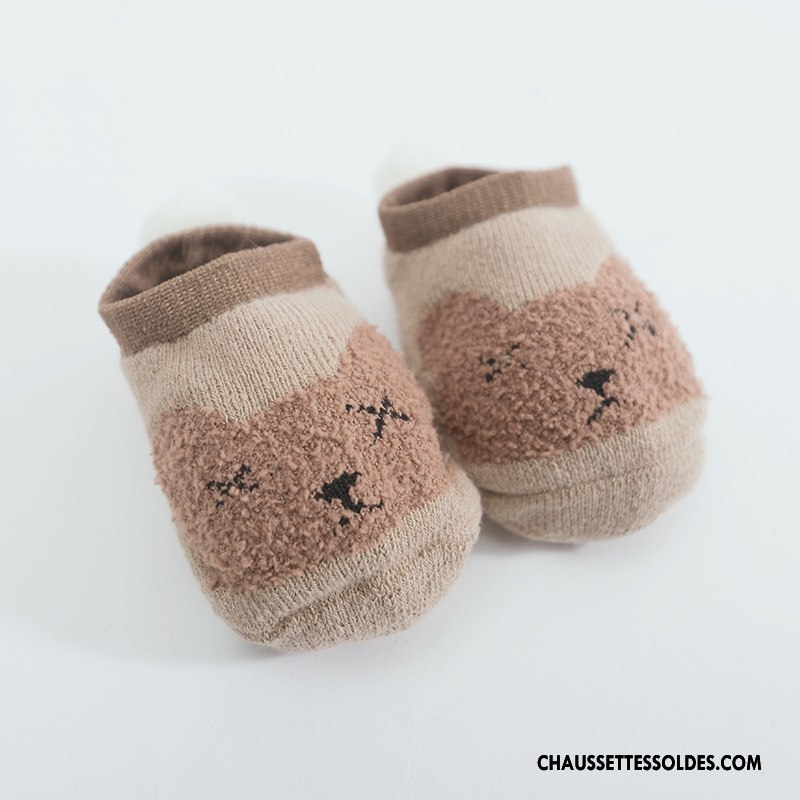 Chaussette Basse Garçon Charmant Bébé Antidérapant Intérieur L'automne Le Nouveau Marron