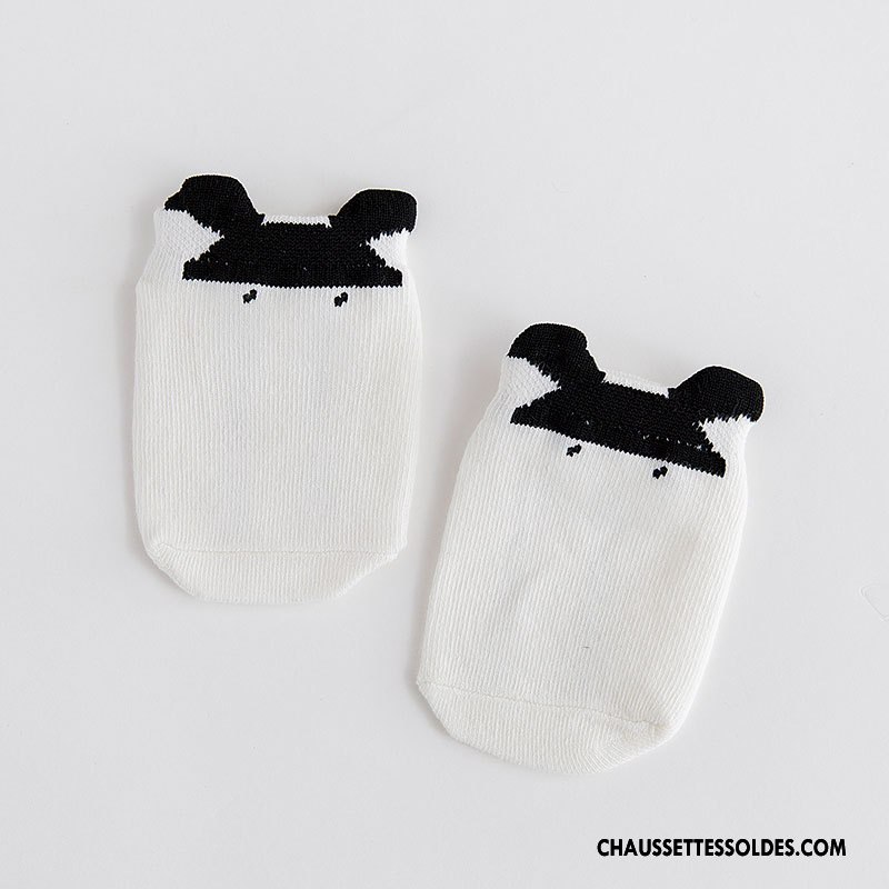 Chaussette Basse Garçon Coton Bio Nouveau Chaussette Basse Coupée Nouvelles Arrivées Bébé Dessin Animé Blanc