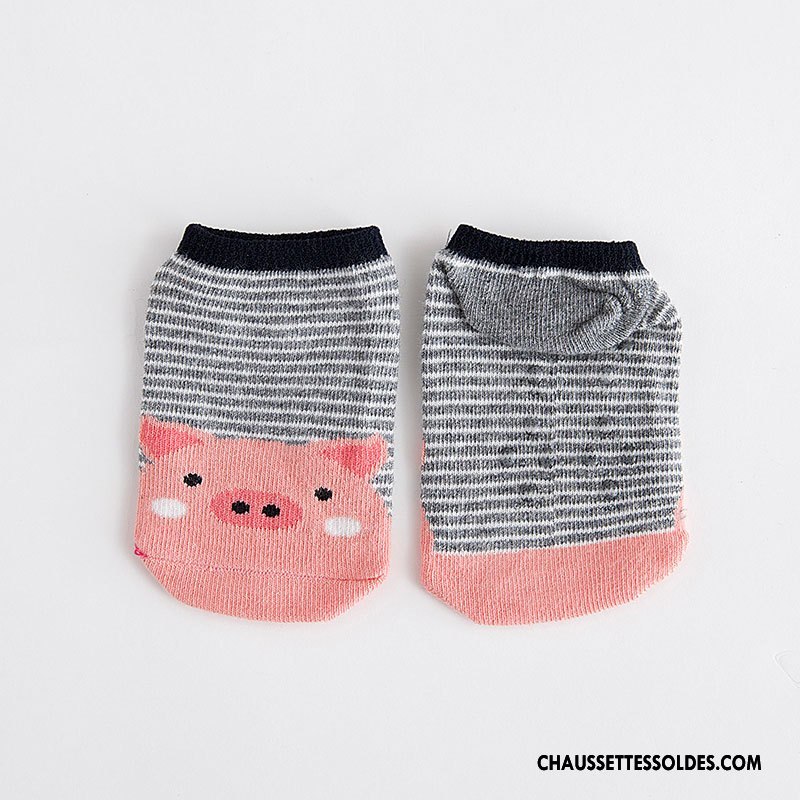 Chaussette Basse Garçon Coton Bio Nouveau Chaussette Basse Coupée Nouvelles Arrivées Bébé Dessin Animé Blanc
