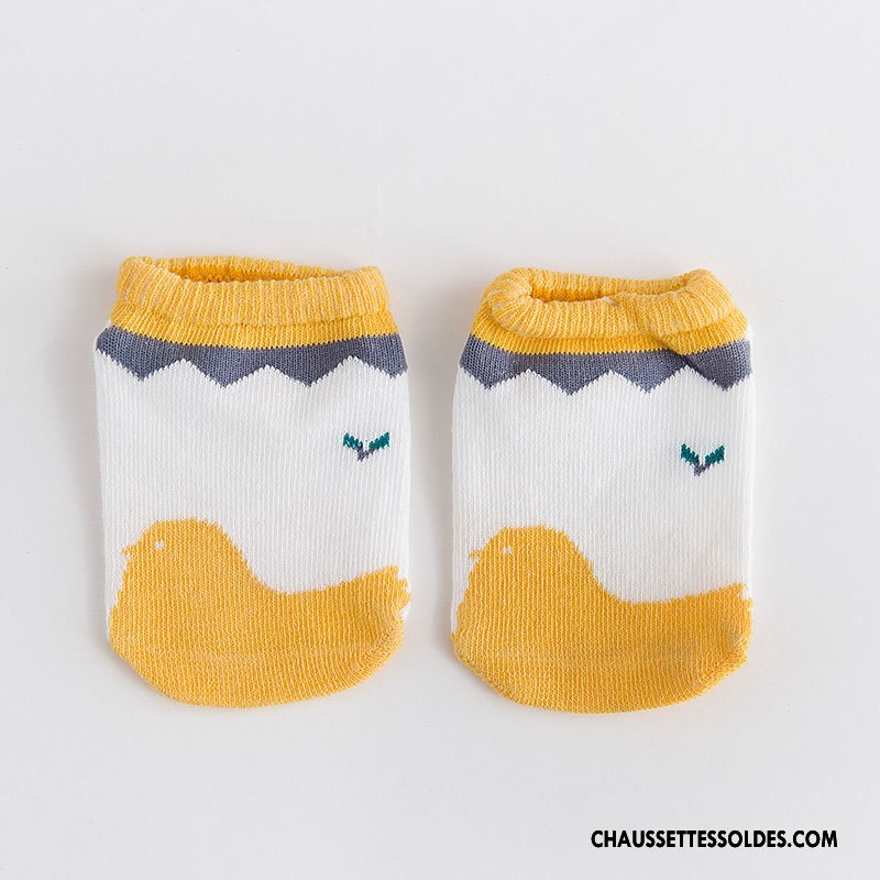 Chaussette Basse Garçon Coton Bio Nouveau Chaussette Basse Coupée Nouvelles Arrivées Bébé Dessin Animé Blanc