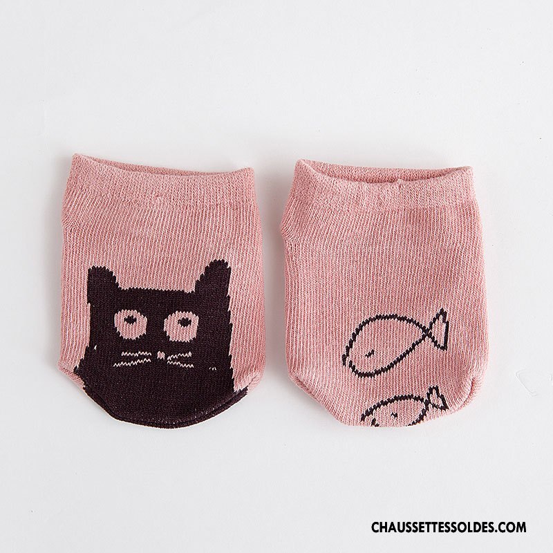 Chaussette Basse Garçon Coton Bio Nouveau Chaussette Basse Coupée Nouvelles Arrivées Bébé Dessin Animé Blanc