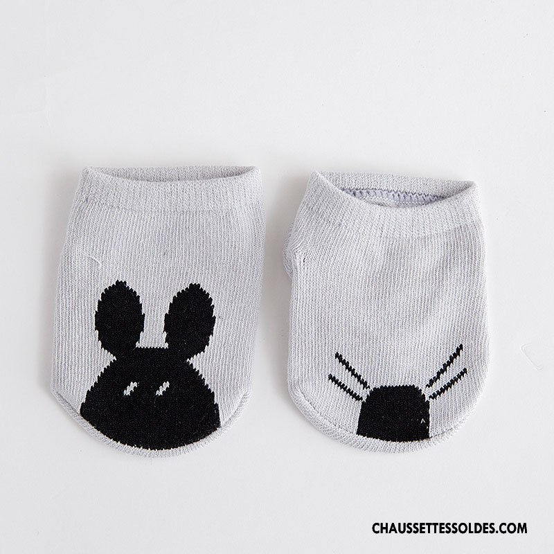 Chaussette Basse Garçon Coton Bio Nouveau Chaussette Basse Coupée Nouvelles Arrivées Bébé Dessin Animé Blanc
