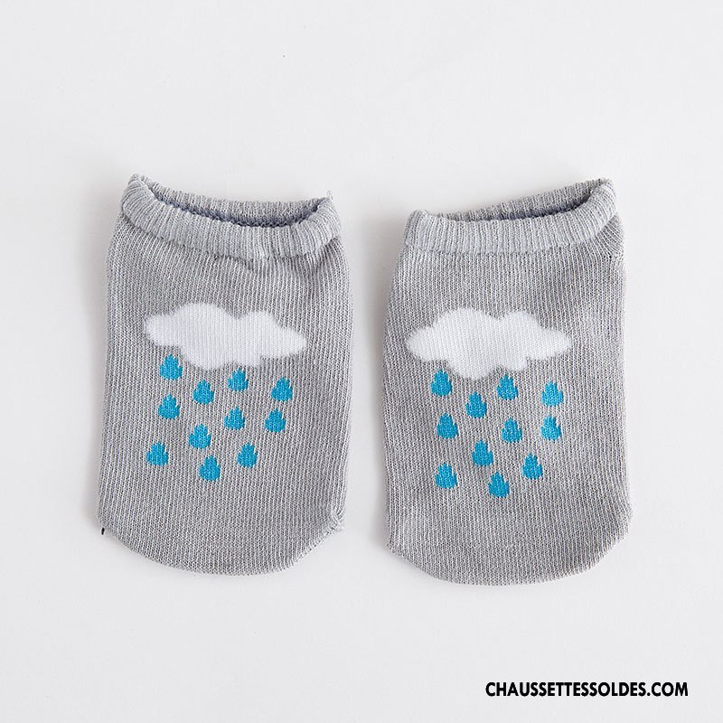 Chaussette Basse Garçon Coton Bio Nouveau Chaussette Basse Coupée Nouvelles Arrivées Bébé Dessin Animé Blanc
