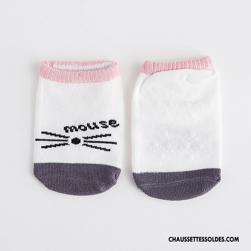 Chaussette Basse Garçon Coton Bio Nouveau Chaussette Basse Coupée Nouvelles Arrivées Bébé Dessin Animé Blanc