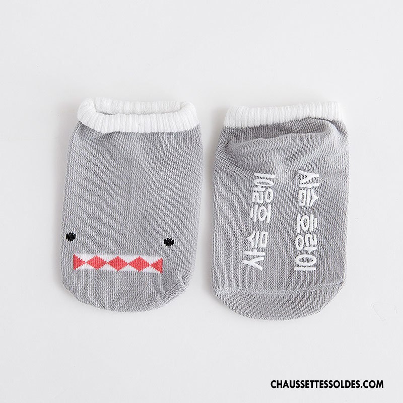 Chaussette Basse Garçon Coton Bio Nouveau Chaussette Basse Coupée Nouvelles Arrivées Bébé Dessin Animé Blanc