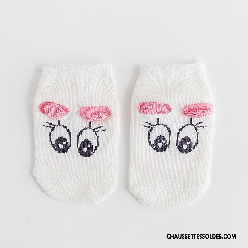 Chaussette Basse Garçon Coton Bio Nouveau Chaussette Basse Coupée Nouvelles Arrivées Bébé Dessin Animé Blanc