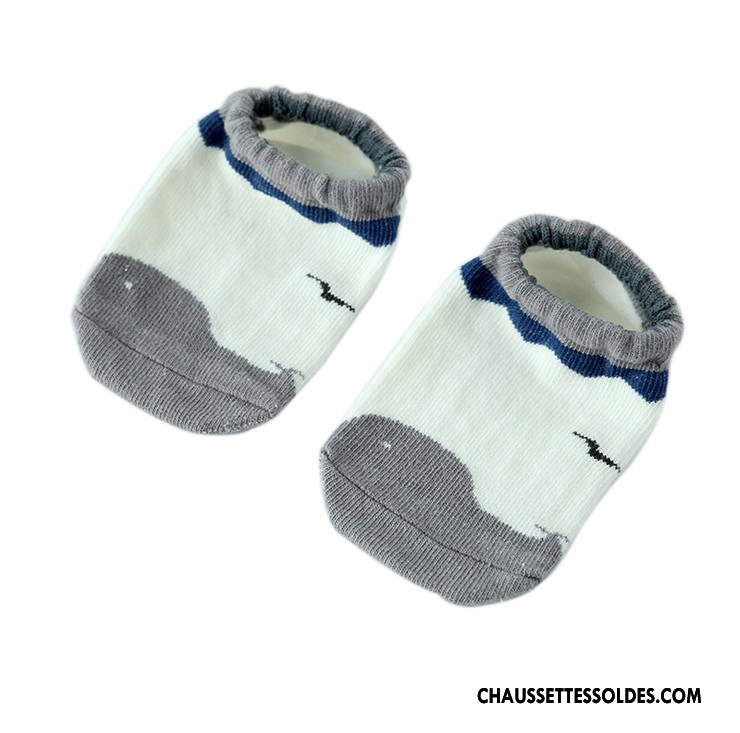 Chaussette Basse Garçon Coton Bio Nouveau Chaussette Basse Coupée Nouvelles Arrivées Bébé Dessin Animé Blanc