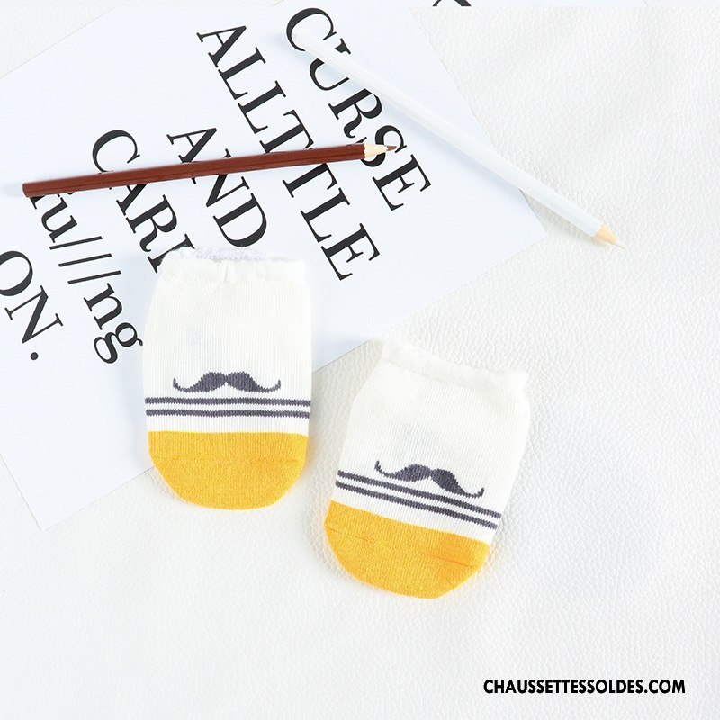 Chaussette Basse Garçon Coton Bio Nouveau Chaussette Basse Coupée Nouvelles Arrivées Bébé Dessin Animé Blanc