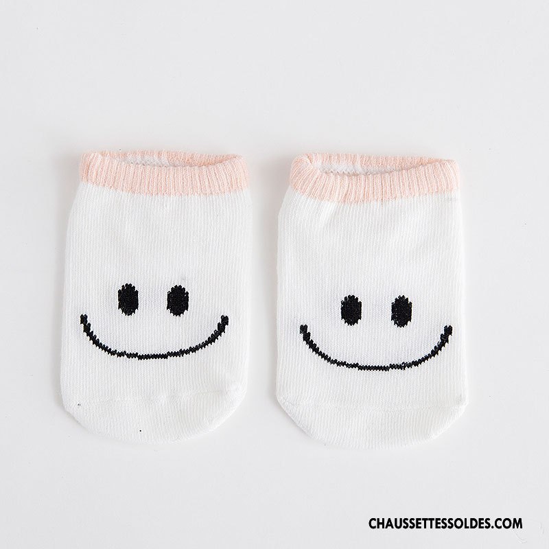 Chaussette Basse Garçon Coton Bio Nouveau Chaussette Basse Coupée Nouvelles Arrivées Bébé Dessin Animé Blanc