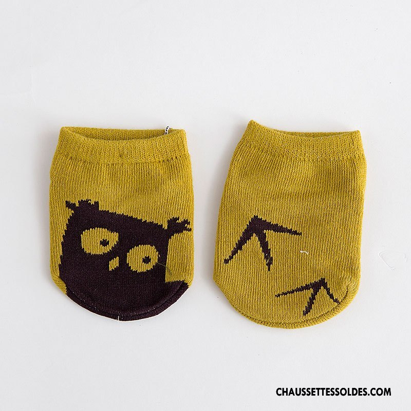 Chaussette Basse Garçon Coton Bio Nouveau Chaussette Basse Coupée Nouvelles Arrivées Bébé Dessin Animé Blanc