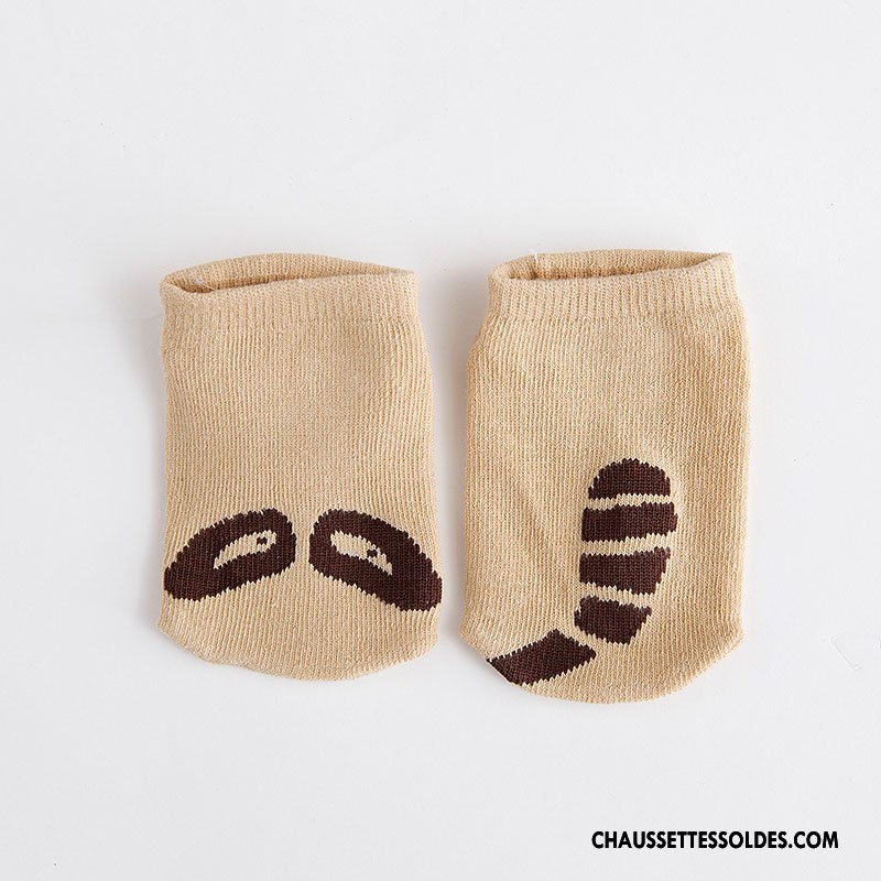 Chaussette Basse Garçon Coton Bio Nouveau Chaussette Basse Coupée Nouvelles Arrivées Bébé Dessin Animé Blanc