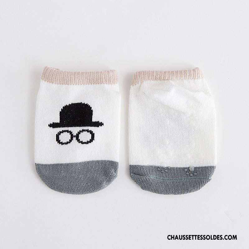 Chaussette Basse Garçon Coton Bio Nouveau Chaussette Basse Coupée Nouvelles Arrivées Bébé Dessin Animé Blanc